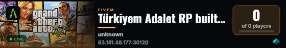 Türkiyem Adalet RP built with Qbox Project by The Community! live status badge