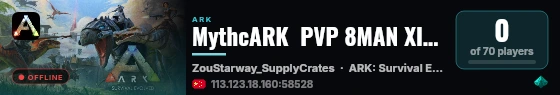 MythcARK  PVP 8MAN XINGTU星途 - (v361.7) live status badge