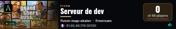 Serveur de dev live status badge
