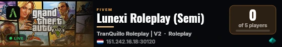 Lunexi Roleplay (Semi) live status badge