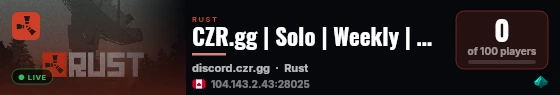 CZR.gg | Solo | Weekly | Monday live status badge