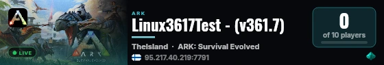 Linux3617Test - (v361.7) live status badge