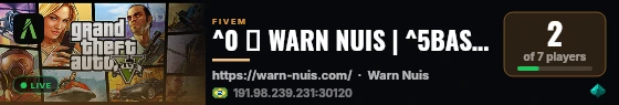 ^0 🔨 WARN NUIS | ^5BASE CORE 3.0 live status badge