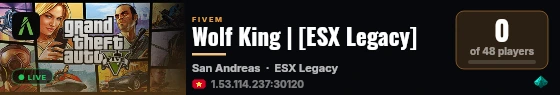 Wolf King | [ESX Legacy] live status badge
