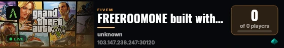 FREEROOMONE built with QBCore Framework by JericoFx & Kakarot & Hamy! live status badge