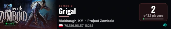 Grigal live status badge