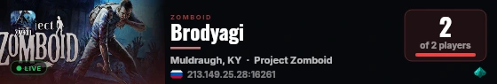 Brodyagi live status badge