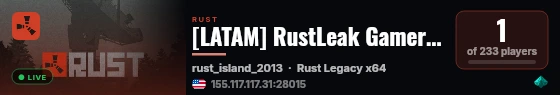 [LATAM] RustLeak GamerZone Official live status badge
