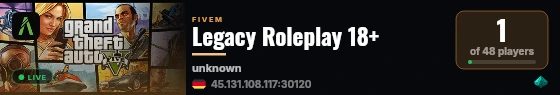Legacy Roleplay 18+ live status badge