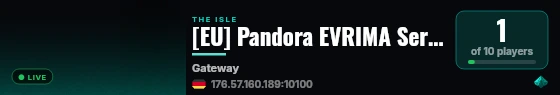 [EU] Pandora EVRIMA Server PVE live status badge