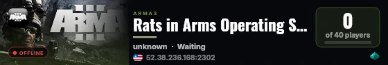 Rats in Arms Operating Server live status badge