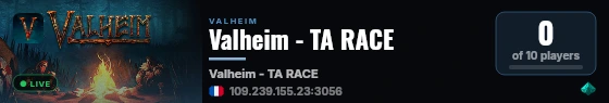 Valheim - TA RACE live status badge