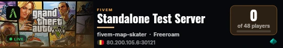 Standalone Test Server live status badge