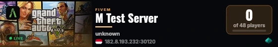 M Test Server live status badge