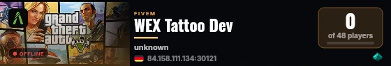 WEX Tattoo Dev live status badge