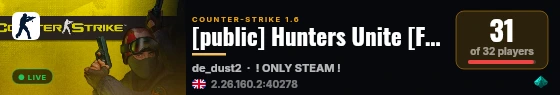 [public] Hunters Unite [FREE VIP] live status badge