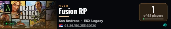 Fusion RP live status badge