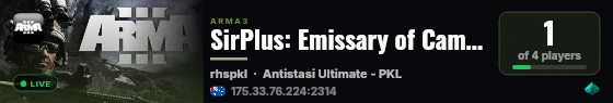 SirPlus: Emissary of Camelot live status badge