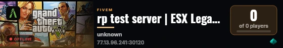 rp test server | ESX Legacy Server live status badge