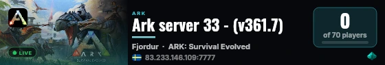Ark server 33 - (v361.7) live status badge