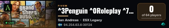^3Penguin ^0Roleplay ^7- discord.gg/Penguinrp live status badge