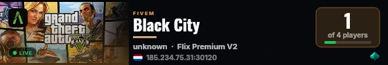 Black City live status badge