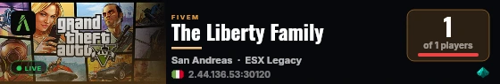The Liberty Family live status badge