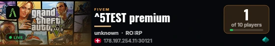 ^5TEST premium live status badge
