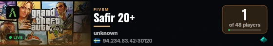 Safir 20+ live status badge