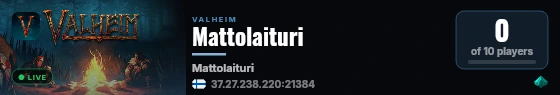 Mattolaituri live status badge