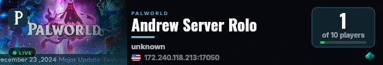 Andrew Server Rolo live status badge