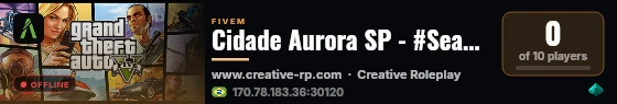 Cidade Aurora SP - #Season1 live status badge