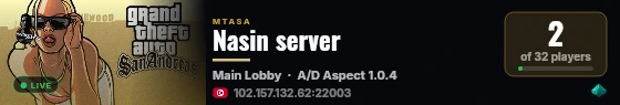 Nasin server live status badge