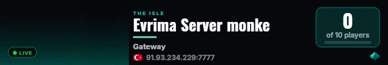 Evrima Server monke live status badge