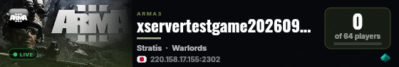 xservertestgame2026090508 live status badge