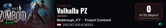 Valhalla PZ live status badge