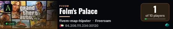 Folm's Palace live status badge