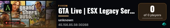GTA Live | ESX Legacy Server live status badge