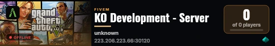 KO Development - Server live status badge