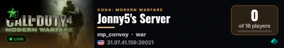 Jonny5's Server live status badge