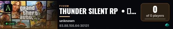 THUNDER SILENT RP  • ⚡ Serveur RP Serieux • 📡 Developpement Inedit & Unique • Vetements UNIQUE ✨ • RolePlay COMPLET 💜 • Reste discret, frappe fort 📌 live status badge