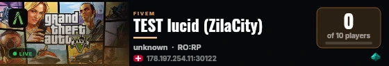 TEST lucid (ZilaCity) live status badge