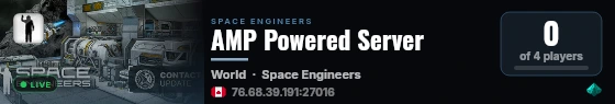 AMP Powered Server live status badge