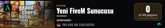 Yeni FiveM Sunucusu live status badge
