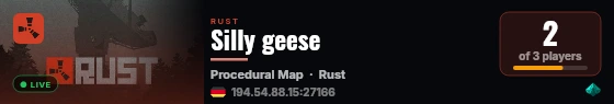 Silly geese live status badge