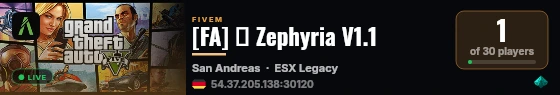 [FA] 🌄 Zephyria V1.1 live status badge