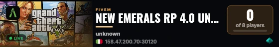 NEW EMERALS RP 4.0 UNBAN ALL live status badge