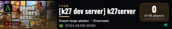 [k27 dev server] k27server live status badge