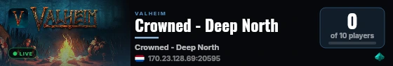 Crowned - Deep North live status badge