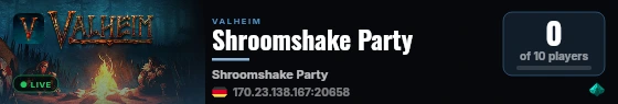 Shroomshake Party live status badge